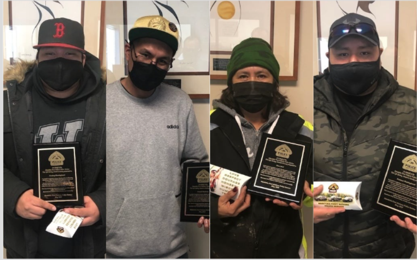 Four people from Waywayseecappo were commended by MFNPS for their efforts in helping an injured officer.