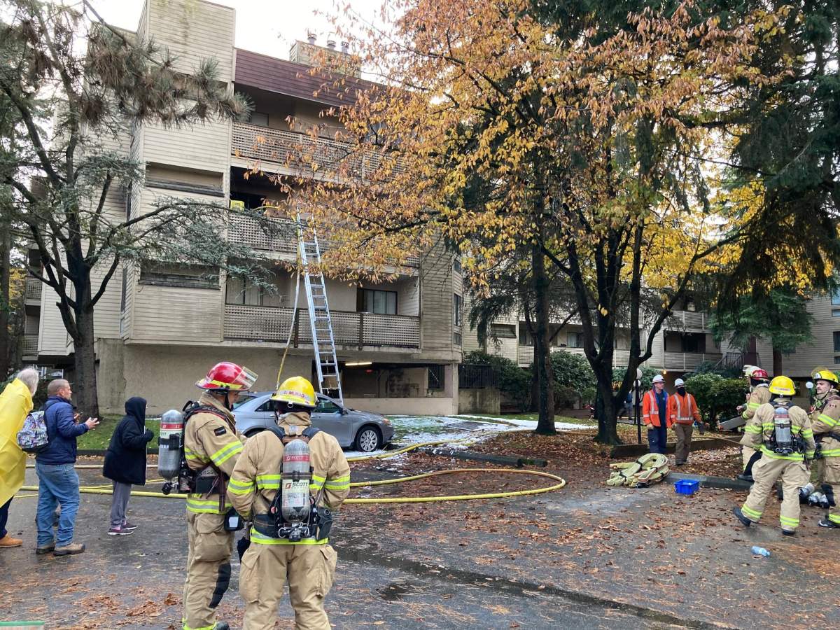 Richmond firefighters attend another fire at Greg Warkentin\’s building.