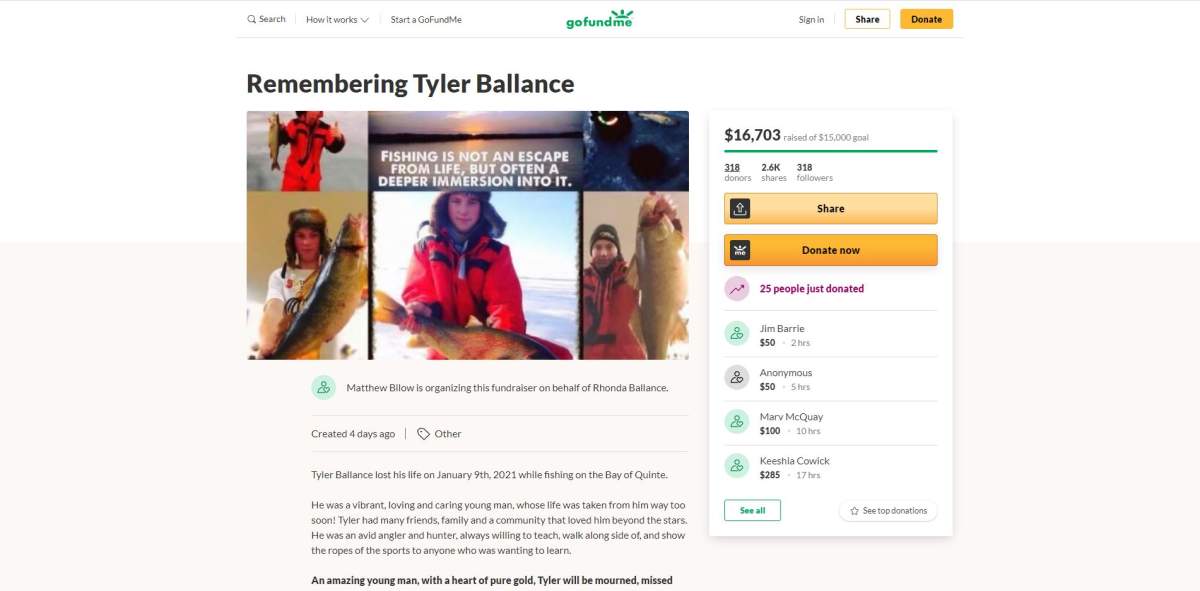 Go Fund Me page set up in Tyler Ballance’s name