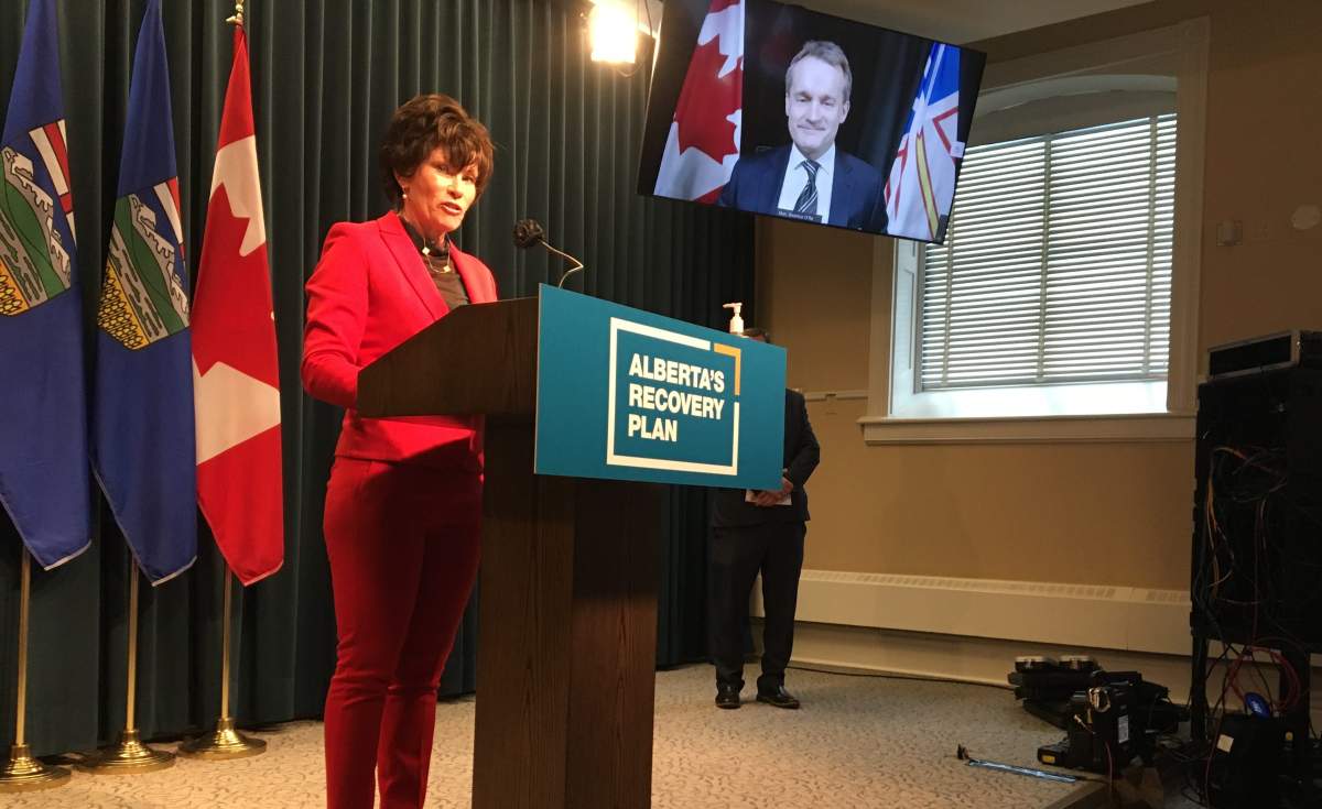 Minister of Energy Sonya Savage and federal Minister of Natural Resources Seamus O’Regan announce new funding available through the Site Rehabilitation Program. Friday, Feb. 12, 2021.