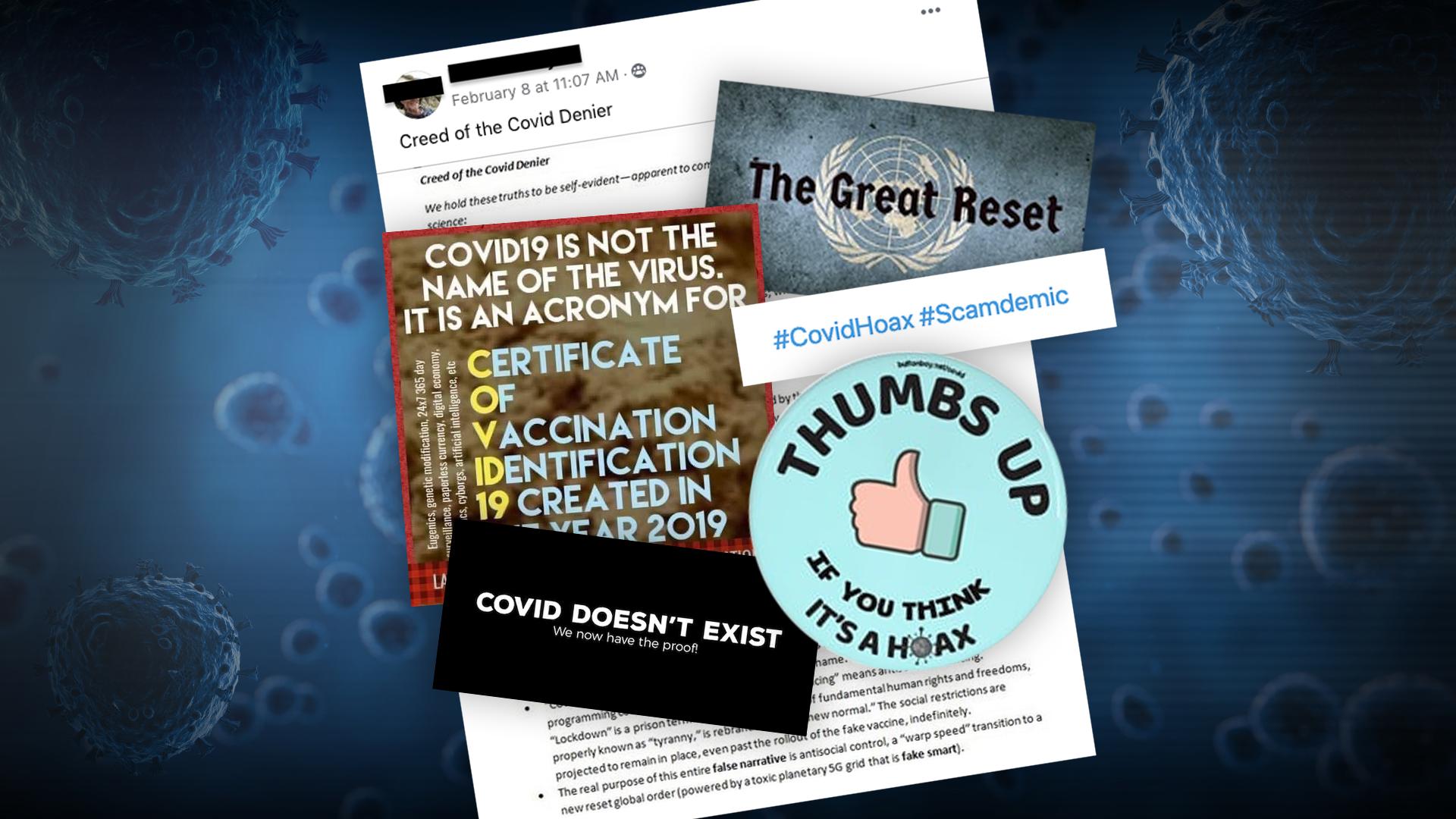 A selection of social media posts on COVID-19.