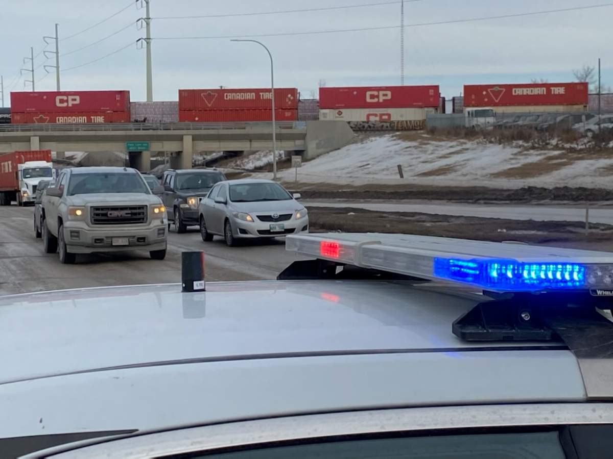 Winnipeg police have closed the roadway.