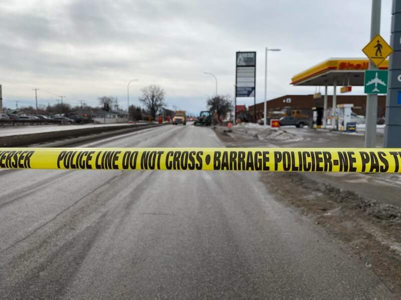 Winnipeg police closed Route 90 between Dublin and Logan Avenues for a  gas leak Tuesday.