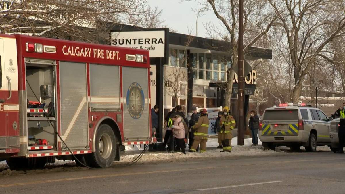 Fire crews on the scene of a CO leak at Sunterra Market in Kensington. Thursday, Feb. 4, 2021.