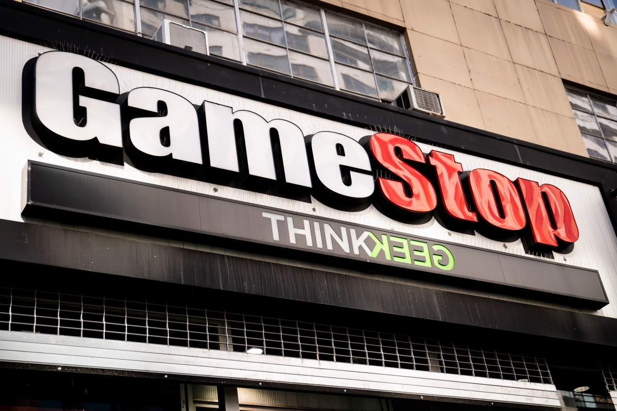 FILE - Pedestrians pass a GameStop store on 14th Street at Union Square, Thursday, Jan. 28, 2021, in the Manhattan borough of New York.