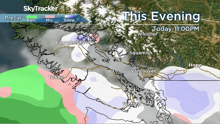 Snow forecast for Wednesday evening into Thursday morning.