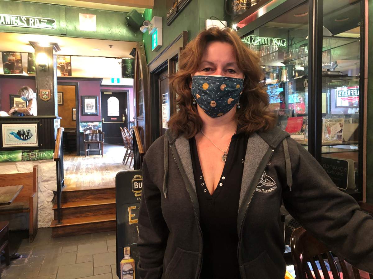 Cheryl Doherty, co-owner of The Old Triangle, is seen the photo dated Feb. 27, 2021. 