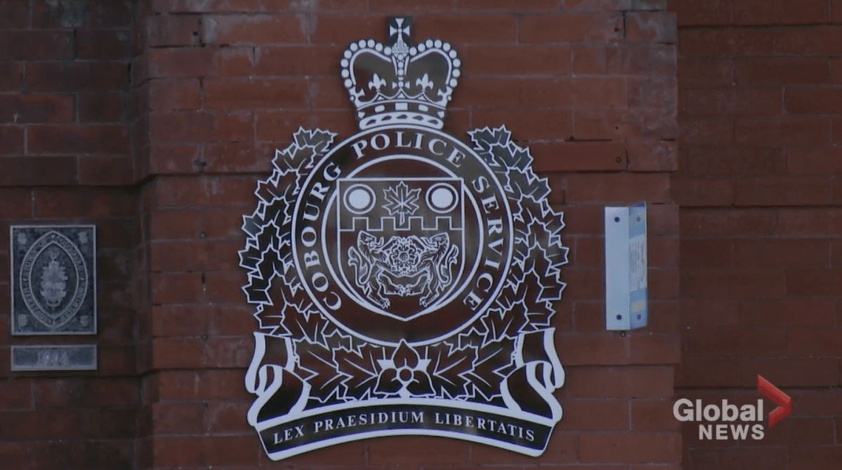 The Cobourg Police Service sign outside the police station.