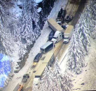 The crash as seen from the air Wednesday afternoon. Credit: Amber Belzer