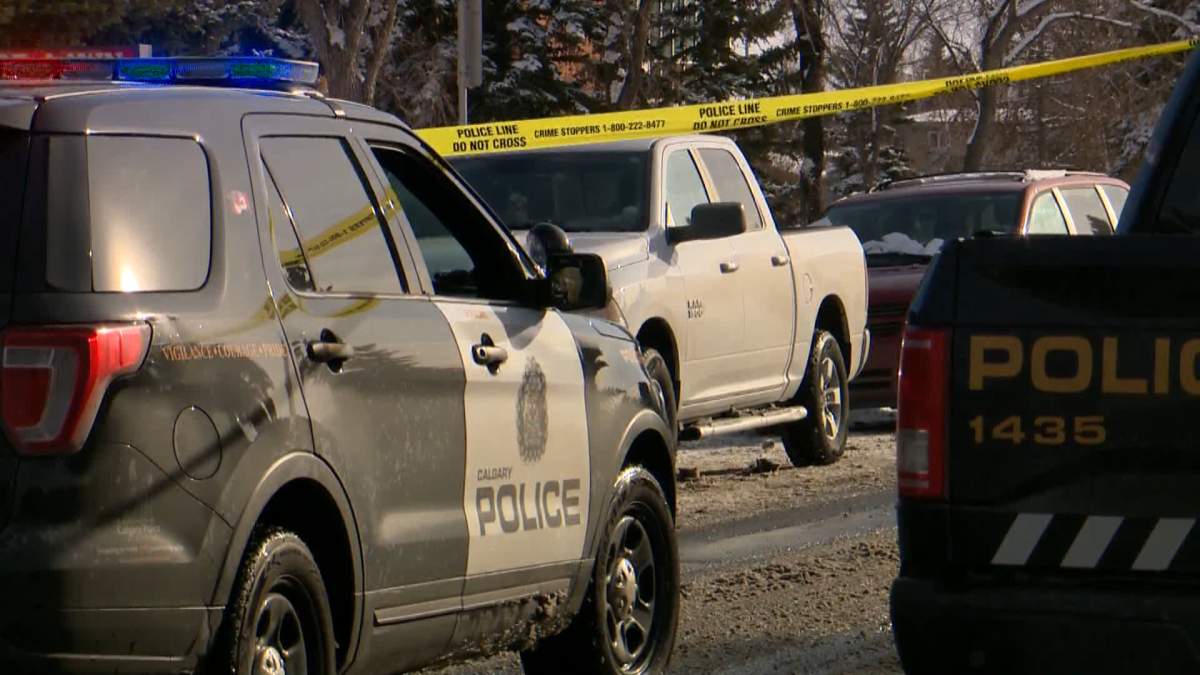 Calgary police outside Forest Lawn High School following reports of shots being fired.