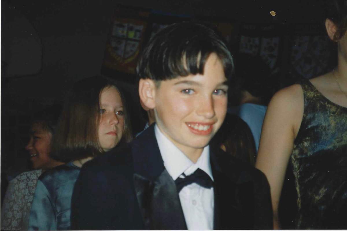 Fabian Hart as young boy
