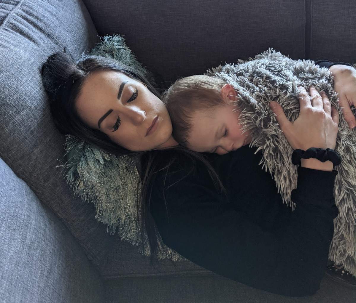Leah Beingessner, from Okotoks, Alta., and her youngest daughter.