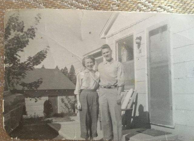 Allan and Pauline Oliver on their honeymoon.