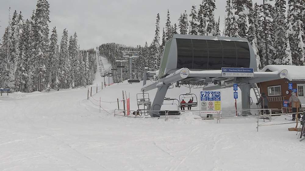 A file photo of Mount Baldy Resort near Oliver. Police say a workplace incident at the resort claimed the life of a 70-year-old man. According to police, he sustained serious injuries after becoming stuck beneath a snow groomer.