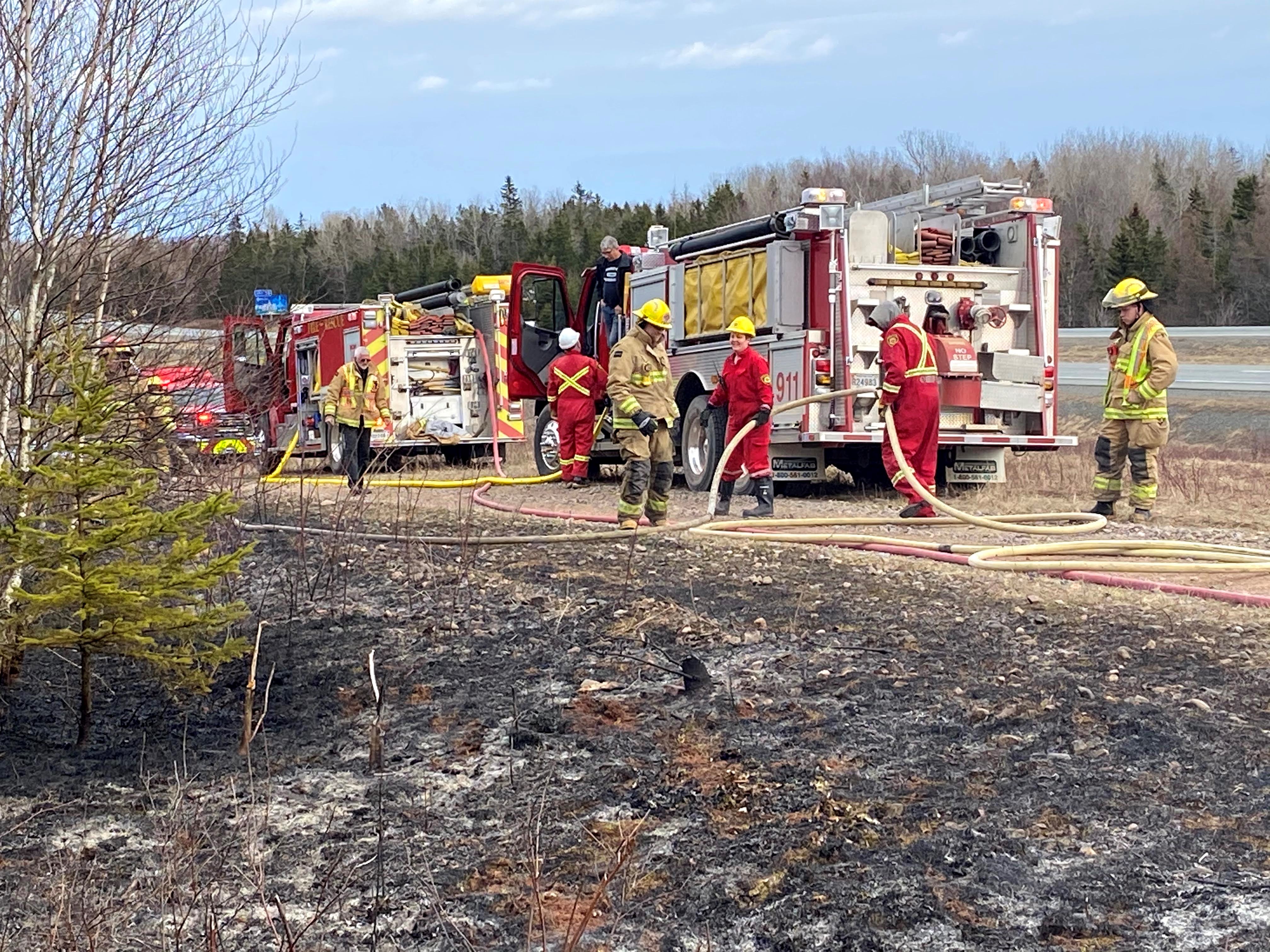 Onslow Belmont Fire Brigade volunteer firefighters at the scene of an incident.