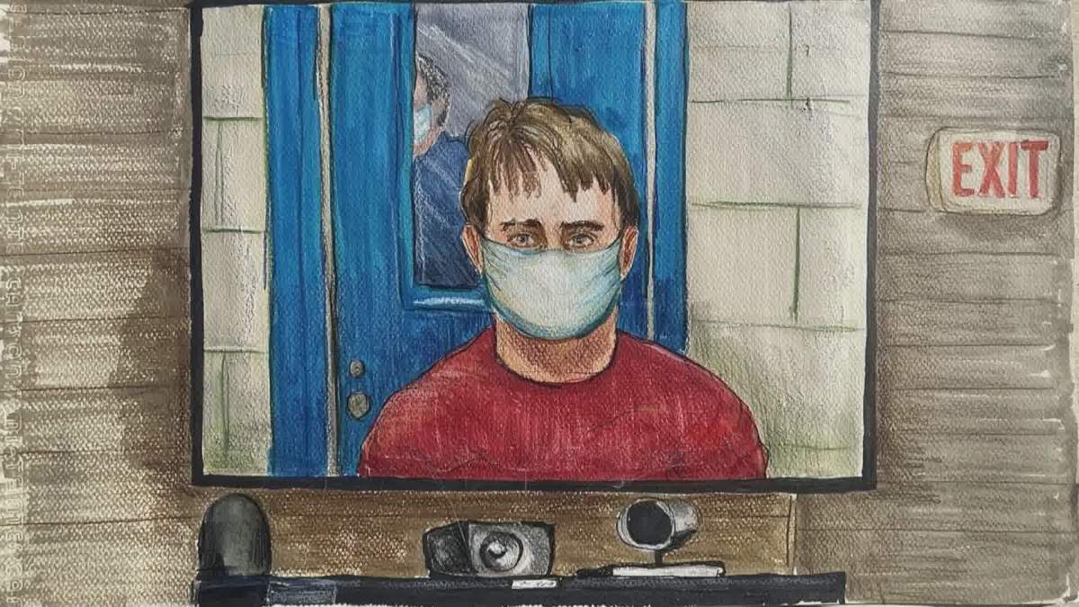 Deadly home invasion suspect Pascal Bouthillette appearing in court Tuesday, Feb. 16. Credit: Felicity Don.