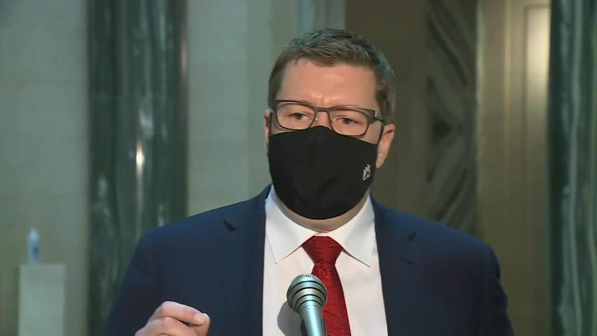 Saskatchewan Premier Scott Moe said he stands by his words — but he didn't mean to upset front-line workers or people who are working from home.