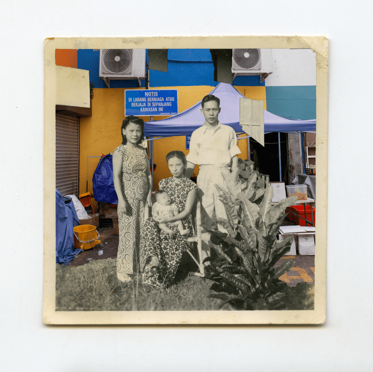 Simon meshes older and newer photos to create photomontages as a way of connecting to her heritage.