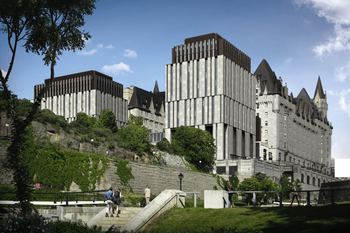 A rendering of the final design of the proposed addition to the Château Laurier, presented to Ottawa city council in February 2021.