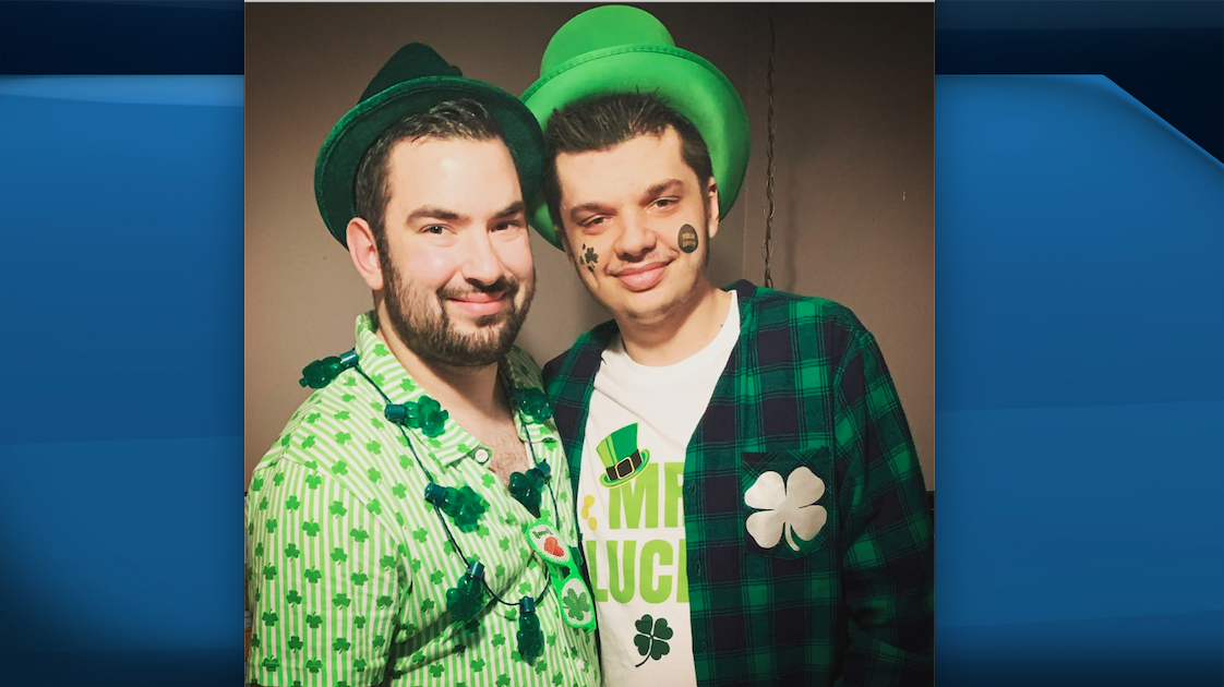 Jordan Kent (left) with his boyfriend Austin Nold (right) .