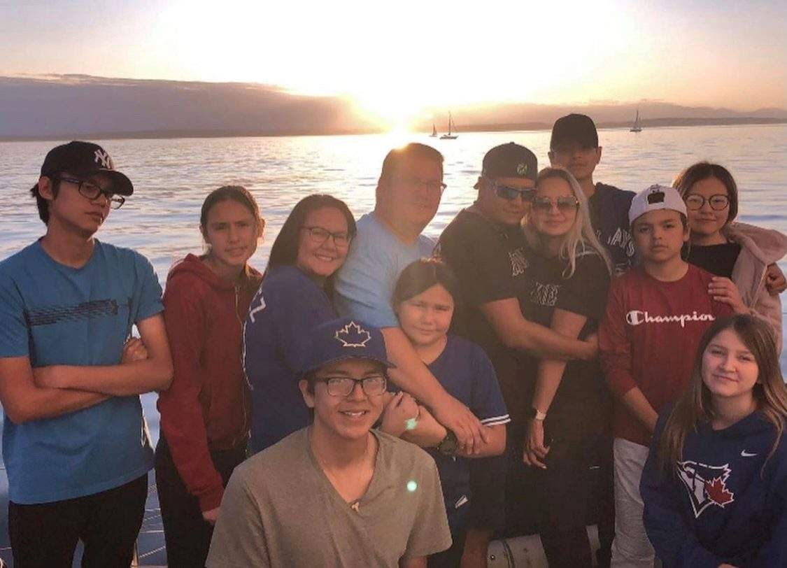 Shawn Auger travelling with his family.