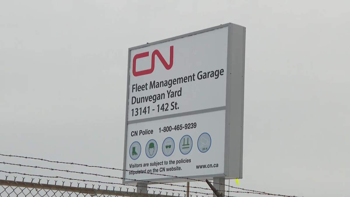 The CN Rail Dunvegan Yard in Edmonton, Alta. on Friday, Feb. 5, 2021.