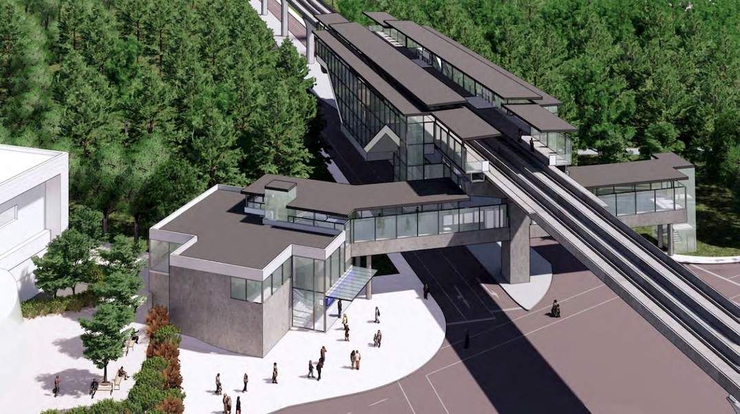 Artist rendering of the 140th Street station as part of Surrey SkyTrain project.