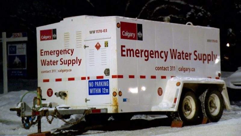 Calgary crews responded to multiple water main breaks on Tuesday, Feb. 9, 2021.