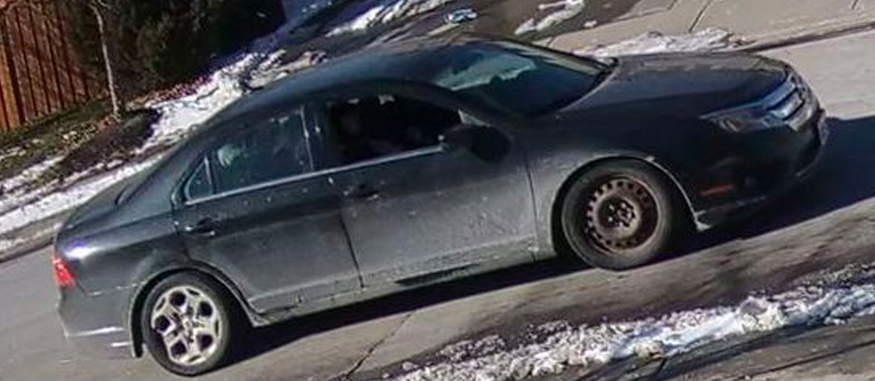 Police believe a dark coloured 2010 Ford Fusion sedan was a getaway vehicle in a random assault on Feb. 4, 2021 at a shopping plaza on Upper Gage at the Lincoln Alexander Parkway in Hamilton.
