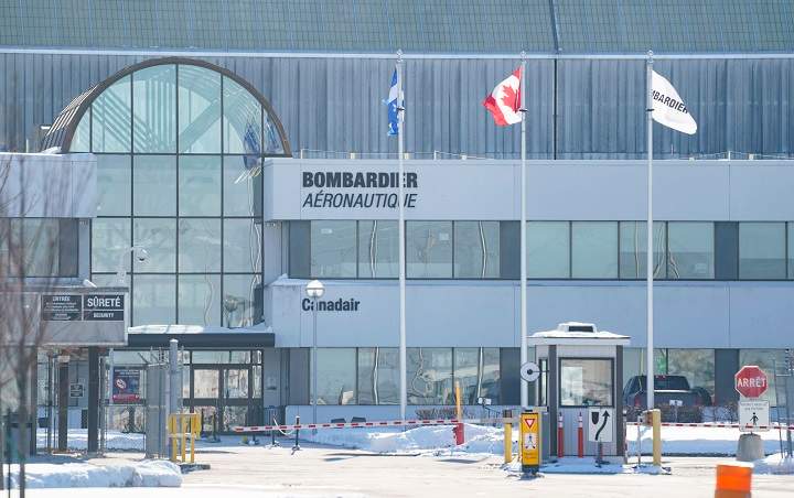 A Bombardier plant is seen in Montreal on Thursday, February 11, 2021. 