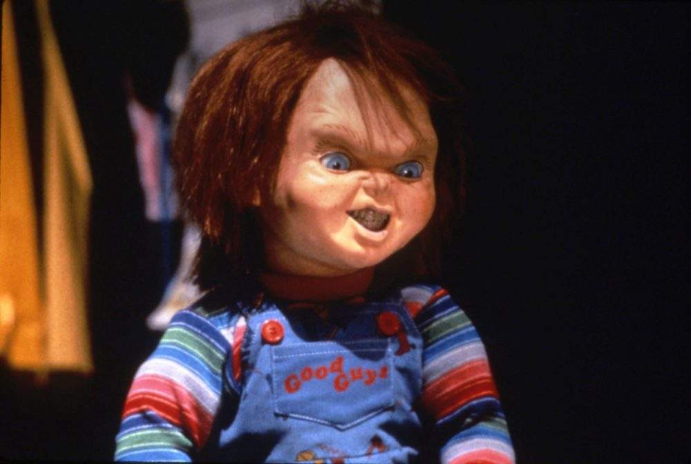 Chucky the killer doll is shown in an image from the 'Child's Play' horror franchise.