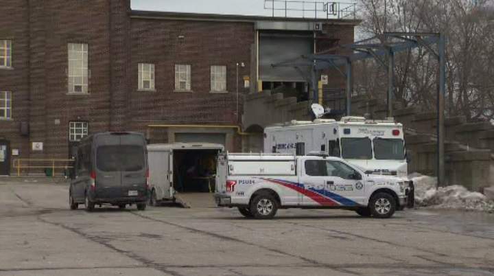 Police searching the Commissioner’s Street Transfer Station on Wednesday.