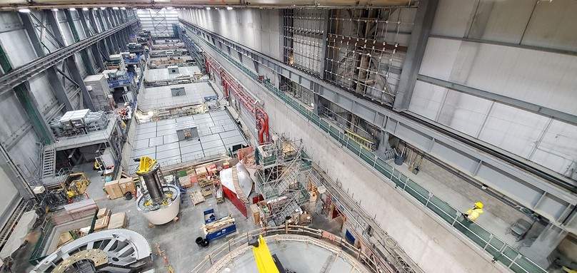 The massive Keeyask powerhouse where the three tiny frogs were discovered.
