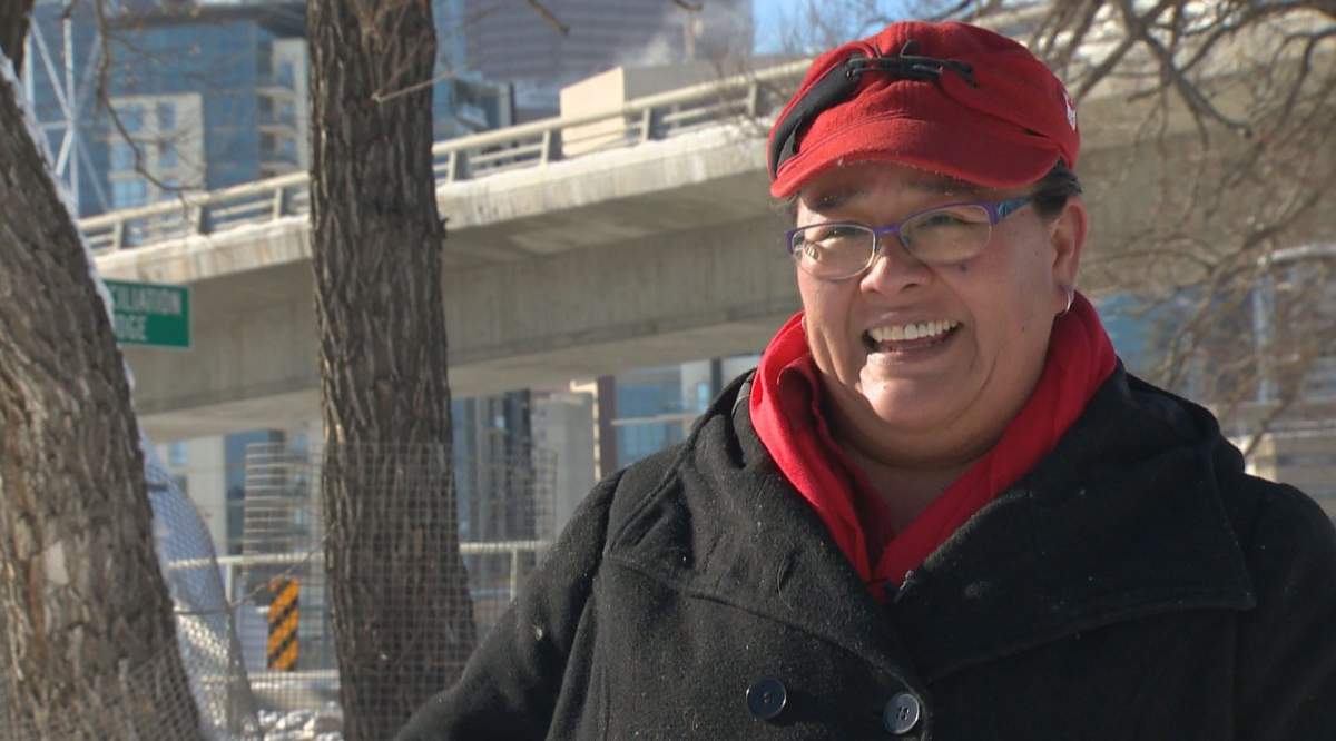 Marilyn North Peigan after announcing her candidacy for Calgary's municipal election on Sunday, Feb. 14, 2021. Peigan has been disqualified by the Alberta NDP due to "harmful" social media posts on her Twitter page.
