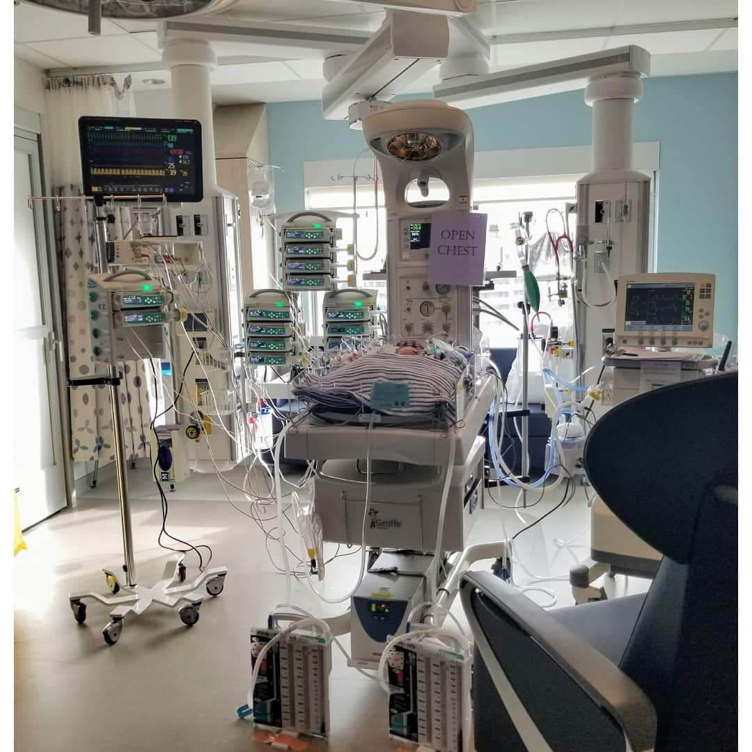 Roman, following 11 hours of open-heart surgery to correct a congenital heart defect (Justina Spencer/Provided)