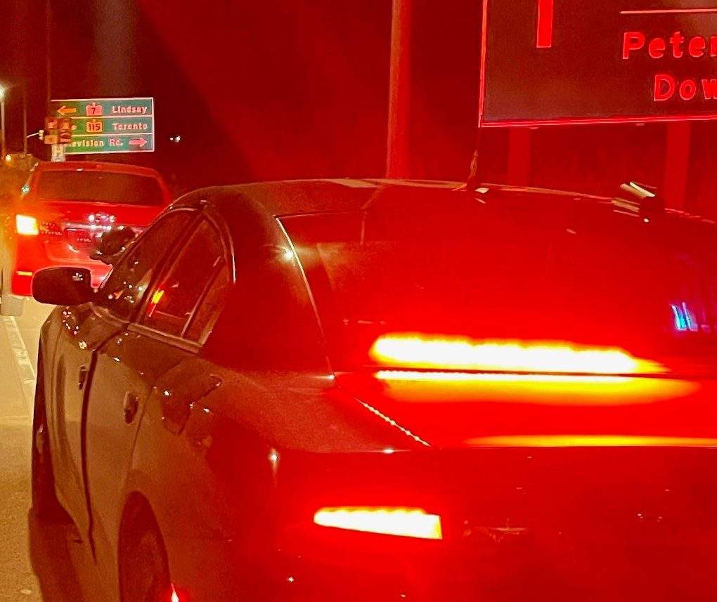 Peterborough County OPP clocked this vehicle travelling 156 km/h on Highway 7 early Wednesday.