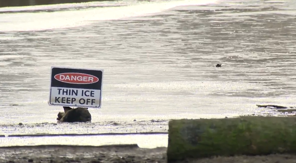 Ice may be creeping out onto Trout Lake and other bodies of water around the city, but people are being warned that it's still too thin to venture on to.