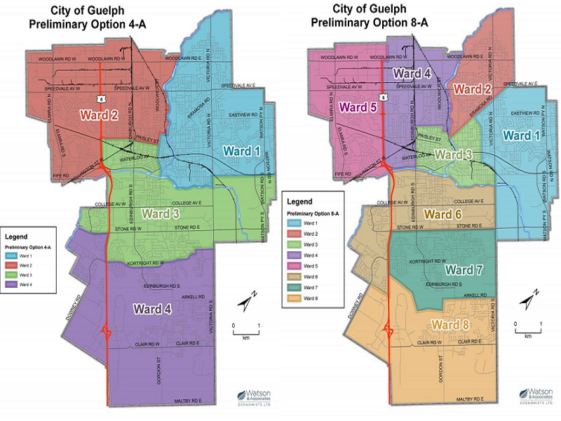 The City of Guelph has released options for its ward boundary review. 
