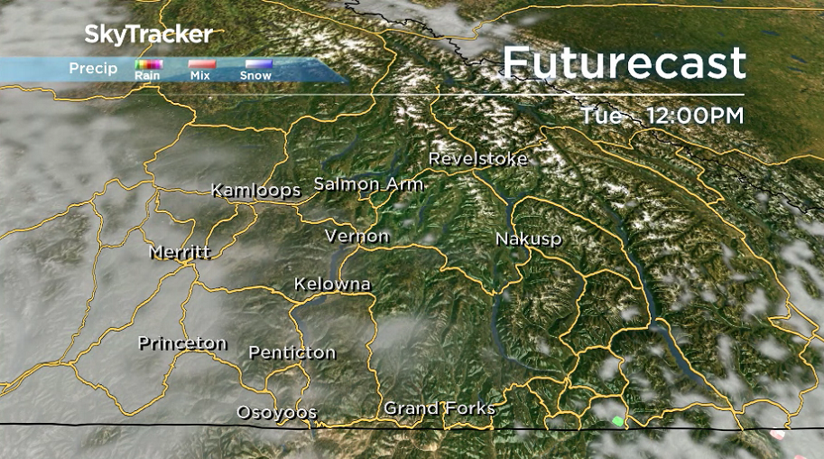 A few clouds return to the Okanagan on Tuesday.