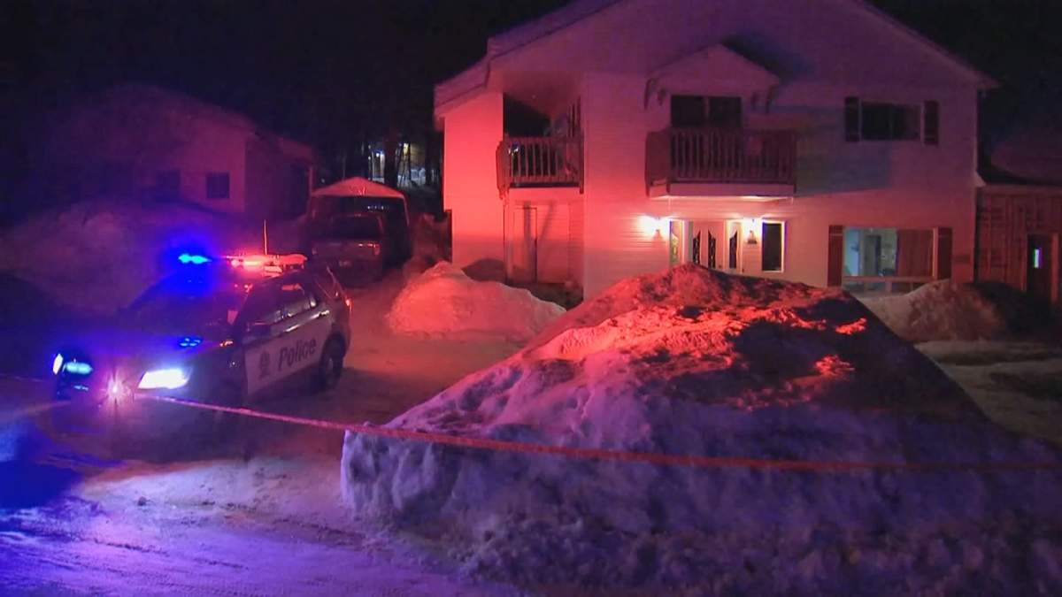 Police investigate a double assault in  the Laurentians. March 2, 2021.