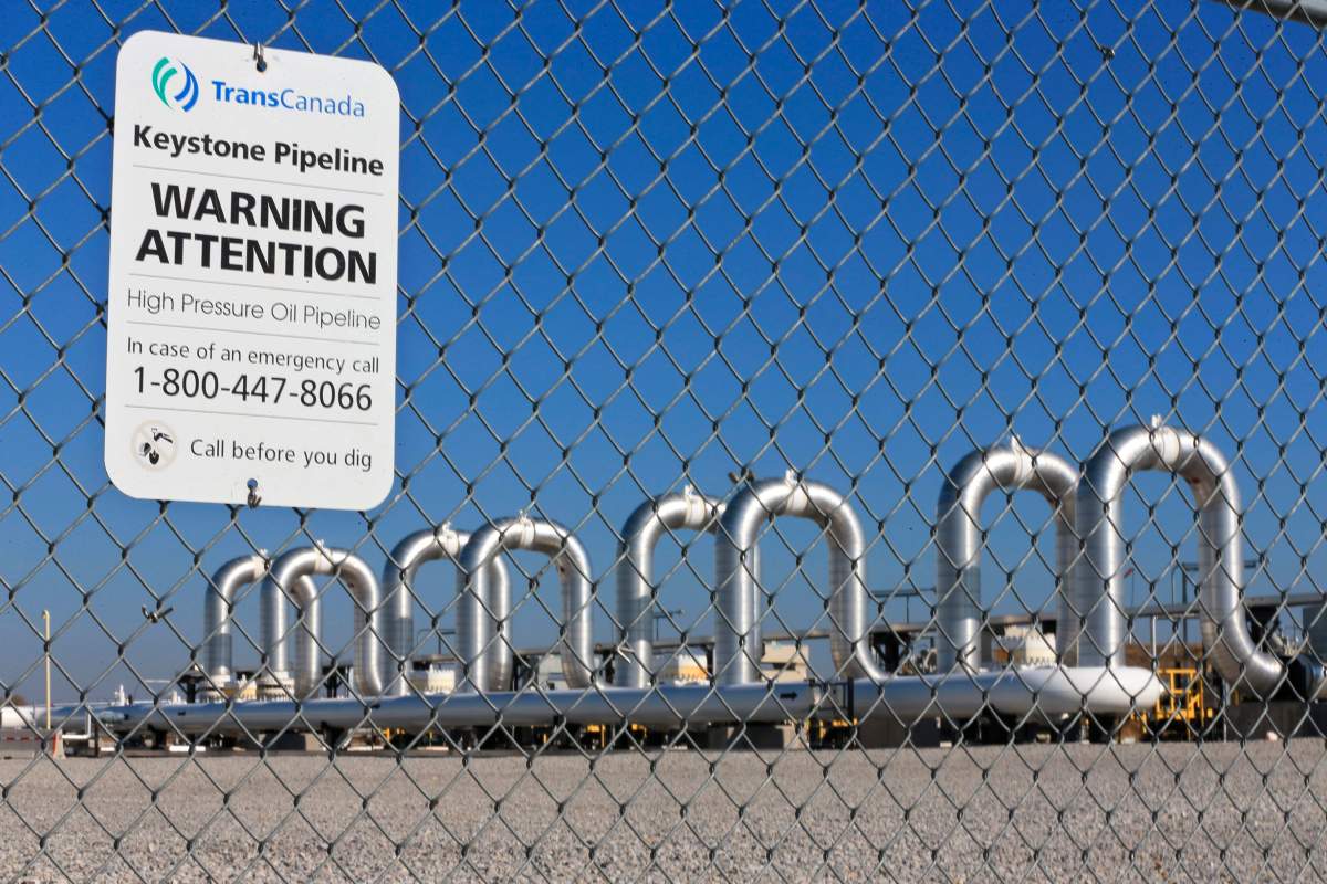 This Nov. 3, 2015 file photo shows the Keystone Steele City pumping station, into which the planned Keystone XL pipeline is to connect to, in Steele City, Neb. 