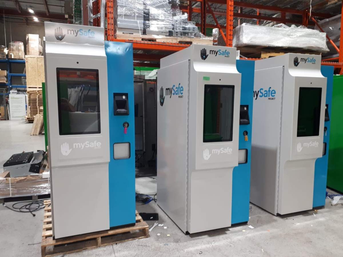 MySafe Verified Identity Dispensers are shown in this undated handout photo. 