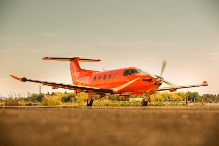 An ORNGE Pilatus PC-12 airplane is shown at the Thunder Bay airport in this undated handout photo. Authorities are looking into a series of laser strikes on air ambulances in northern Ontario. 