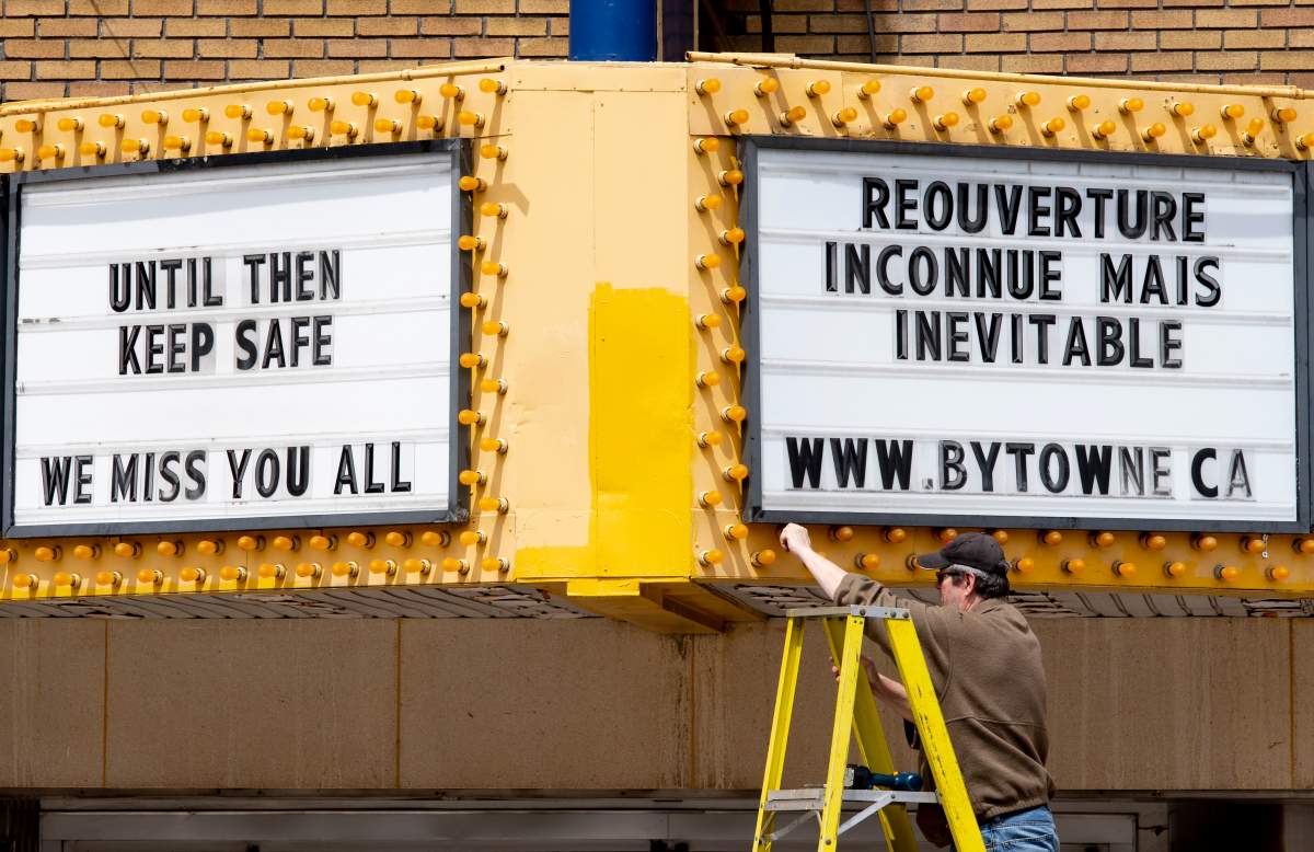 The ByTowne Cinema in Ottawa was forced to close permanently last year amid the novel coronavirus pandemic. Other movie theatres in town are hoping to avoid the same fate as the city enters Ontario's COVID-19 red zone, which forces them to close again.