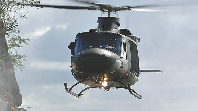 A stock photo of a Canadian Armed Forces CH-146 Griffon helicopter. 