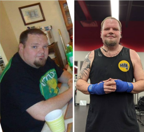 Dave Murphy weighed 400 lbs (left) but lost 160 lbs (right) thanks to motivation from his daughter.