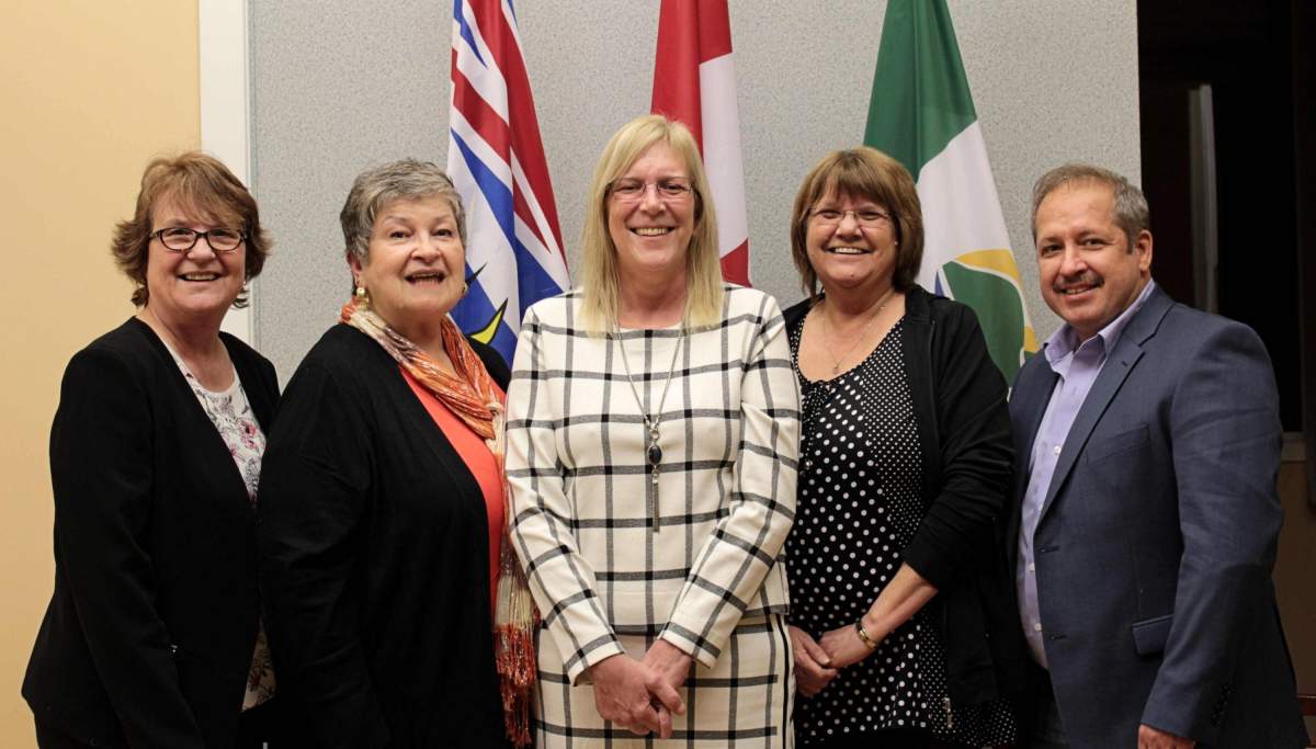An undated photo of the Pouce Coupe, B.C. mayor and council before Councillor Ken Drover’s resignation. Credit: Village of Pouce Coupe