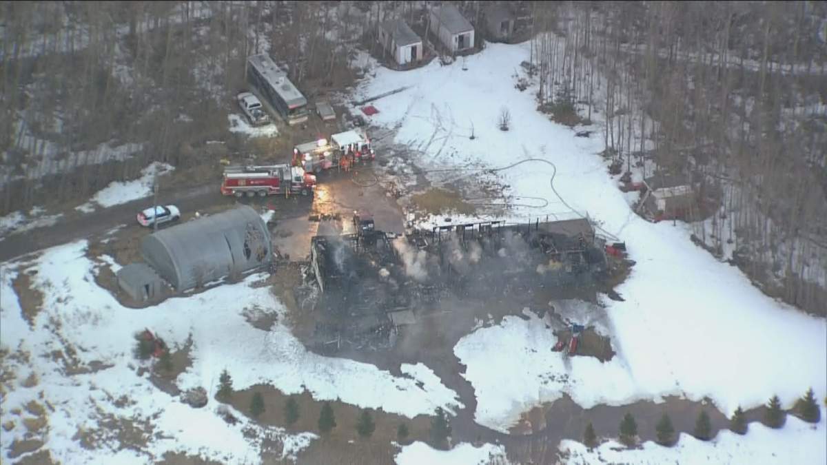 A rural Strathcona County home on Wye Road between range roads 215 and 220 was destroyed by fire Friday, March 19, 2021.
