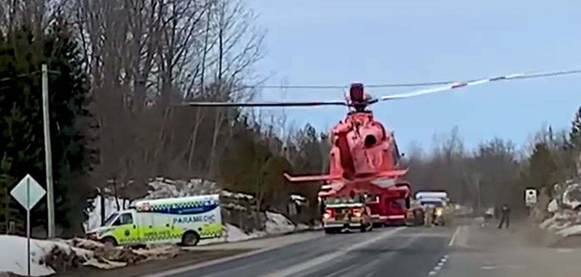 A man is in serious condition after a tree fell on him in Verona, Frontenac County says. 