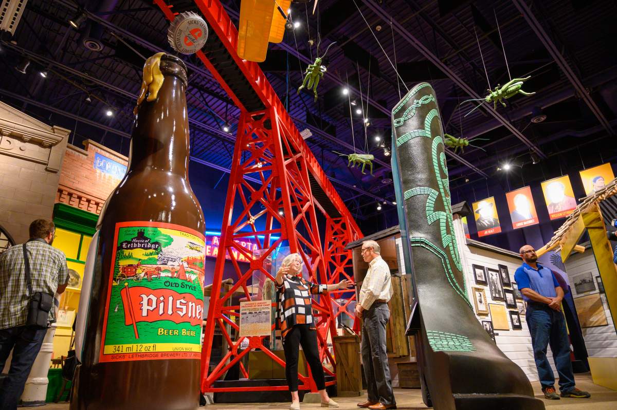A Pilsner bottle on display at the Galt Museum and Archives in Lethbridge.